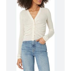 CLUB MONACO Ruched Button Up Sweater